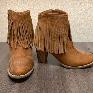 Fringe booties